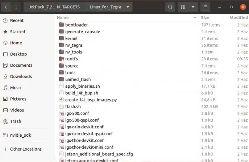 Inside of the Linux_for_Tegra folder