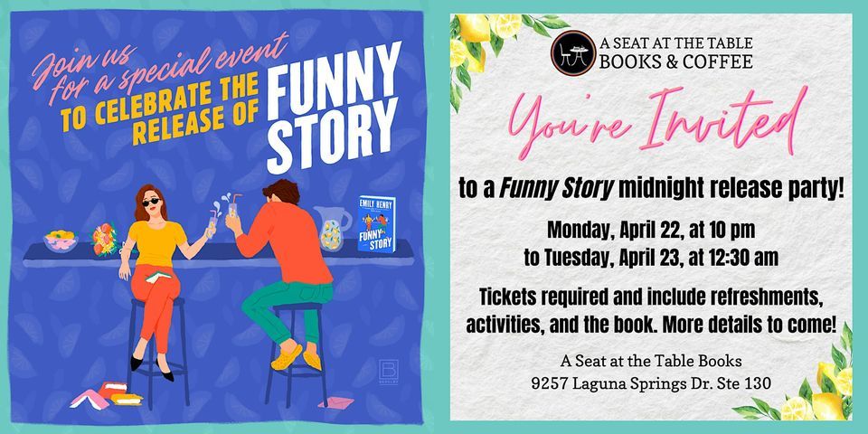 Midnight Release Party: Emily Henry's "Funny Story" promotional image