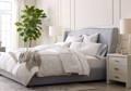 Beautiful bedroom with upholstered bed