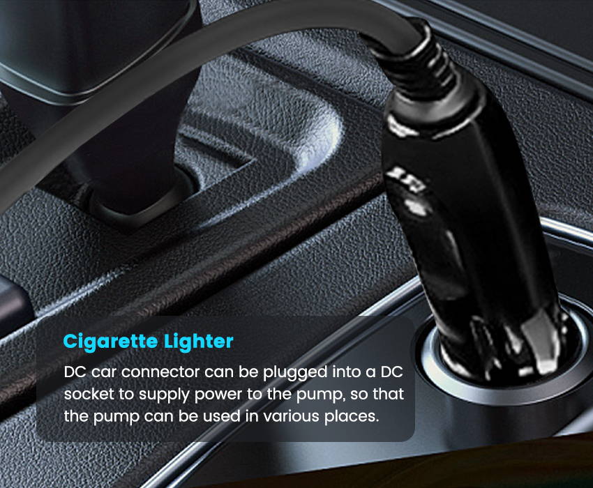DC car connector can be plugged into a DC socket to supply power to the Funwater electric pump for paddle board