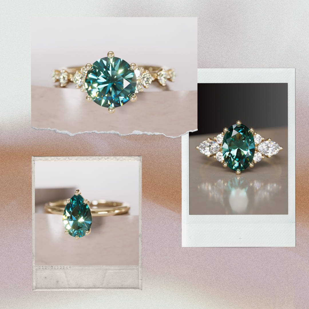 Teal Sapphire Engagement Rings
