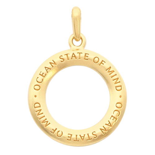Gold Halsketten Anhänger mit Schriftzug Ocean State Of Mind