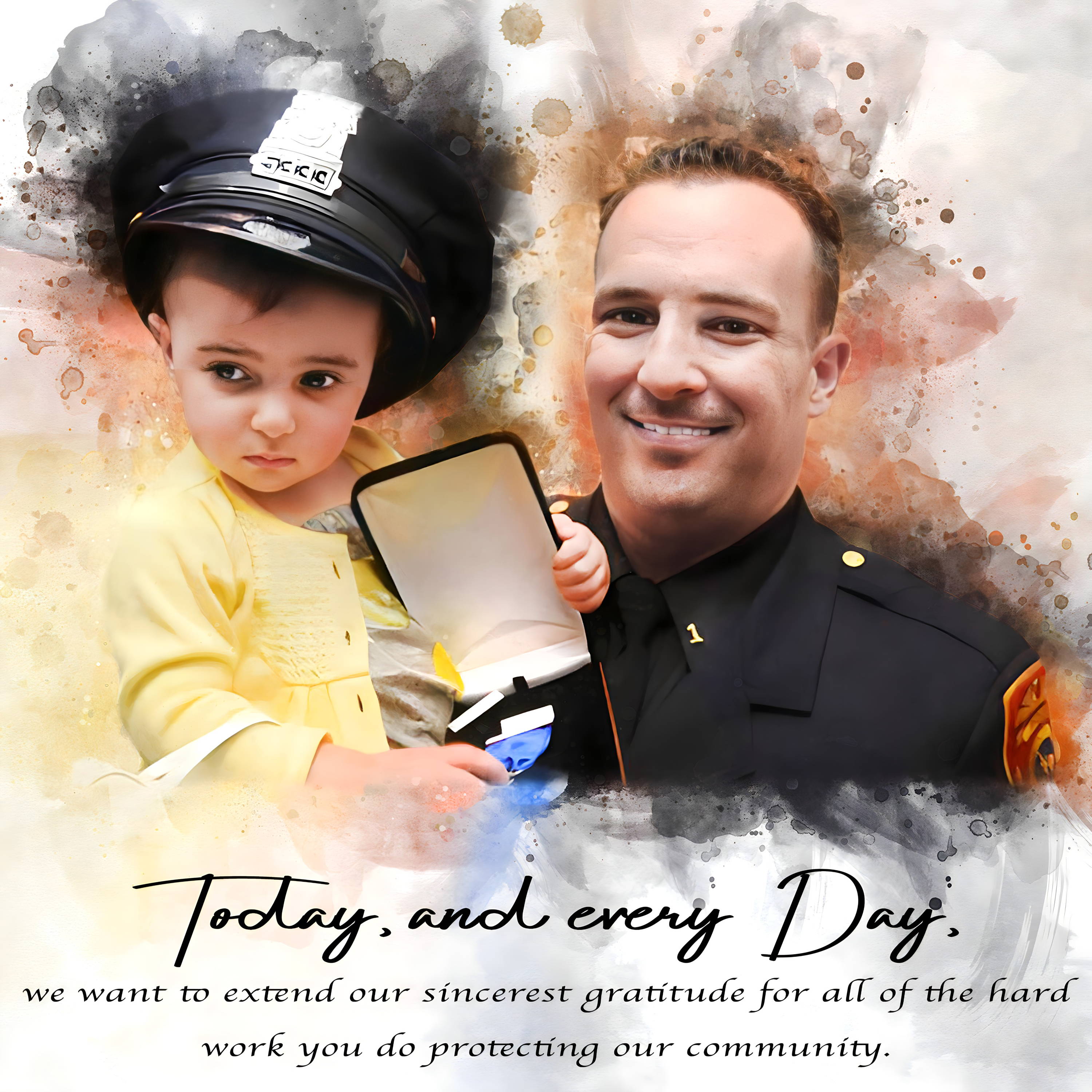 Thank you gift for Police officer | Thank you for your service| Gifts for Police Officers | Gifts for Law enforcement| Gifts for Cops | Police Retirement Present |Gifts for Policeman- FromPicToArt