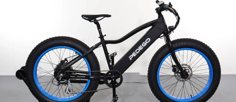 Pedego Trail Tracker on a stand