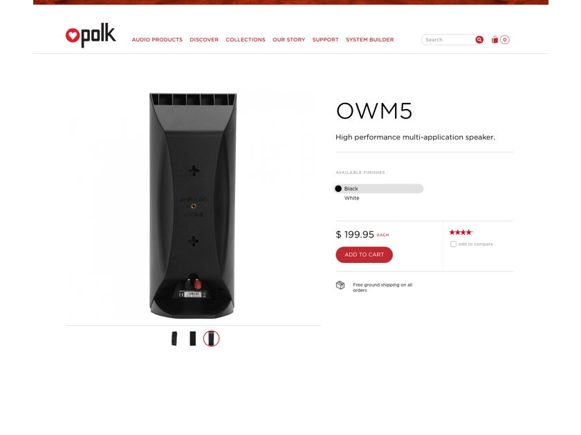 Polk Audio OWM5 Speakers (1 Pair, 2 speakers)