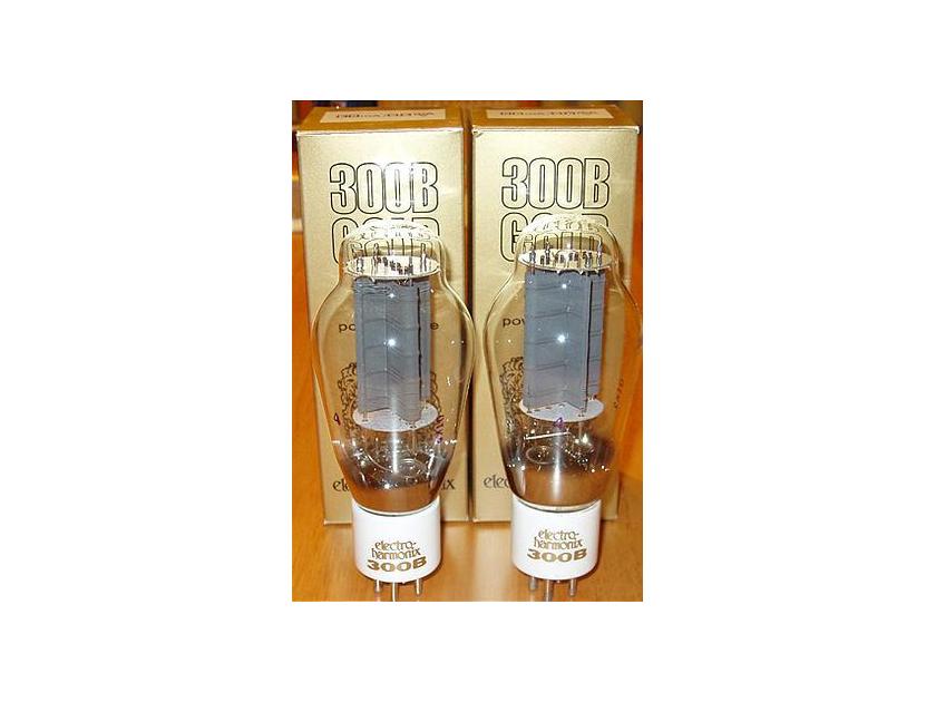 Electro Harmonix 300B Gold Grid tube brand new matched pairs !