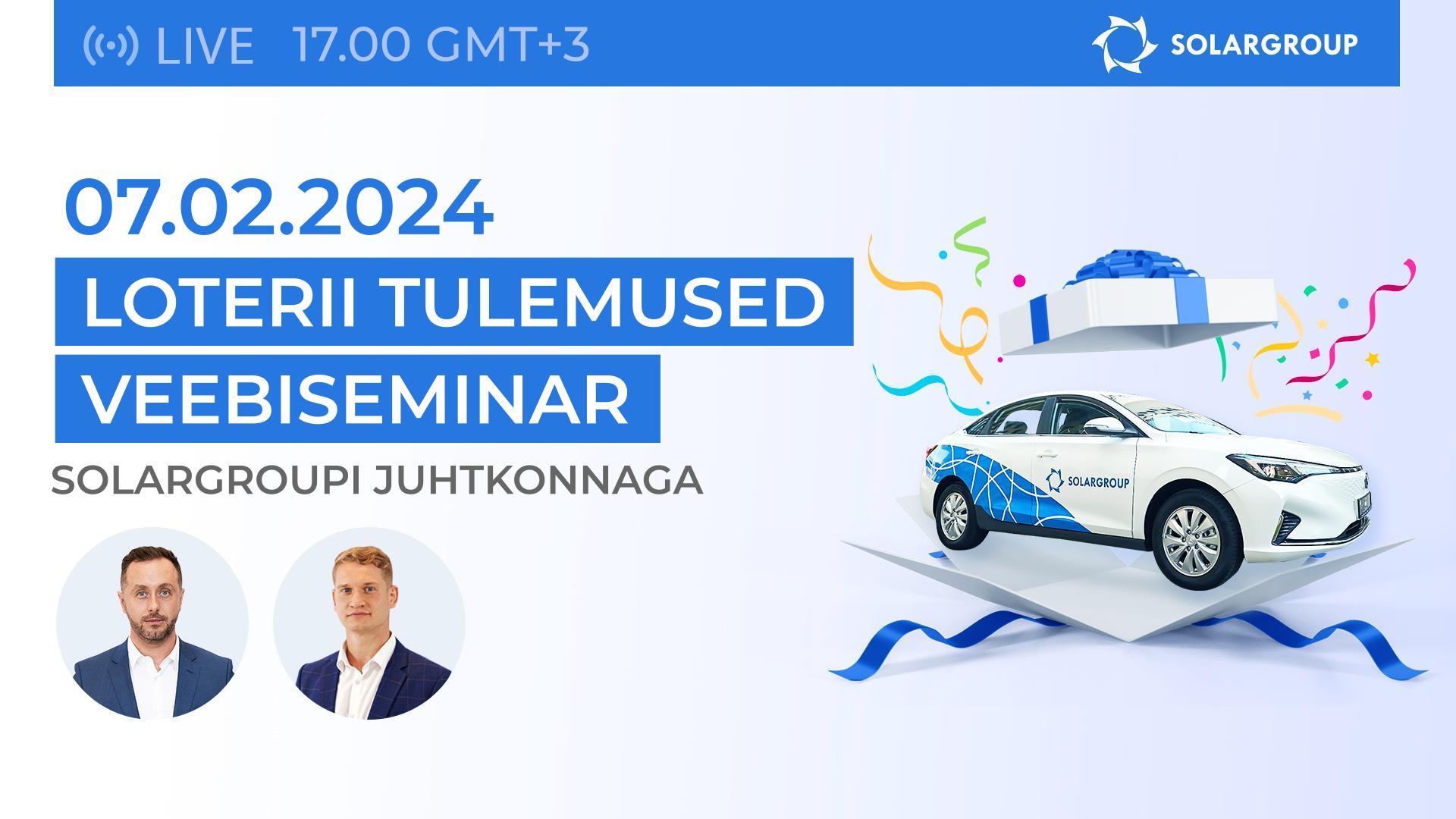 Loterii tulemused otse-eetris koos esiisikutega