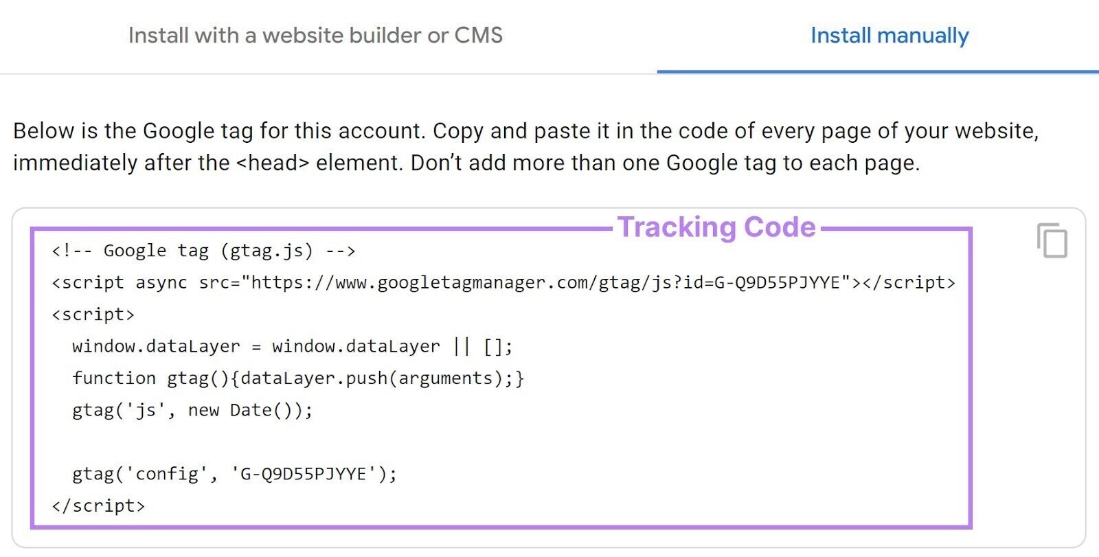 Google Analytics 4 Tracking Code