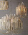 Large White wood stick chandelier