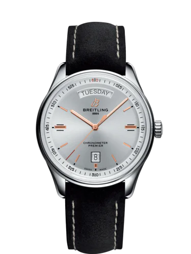 Premier Automatic Day & Date 40 Stainless Steel / Silver / Nubuck Black / Folding