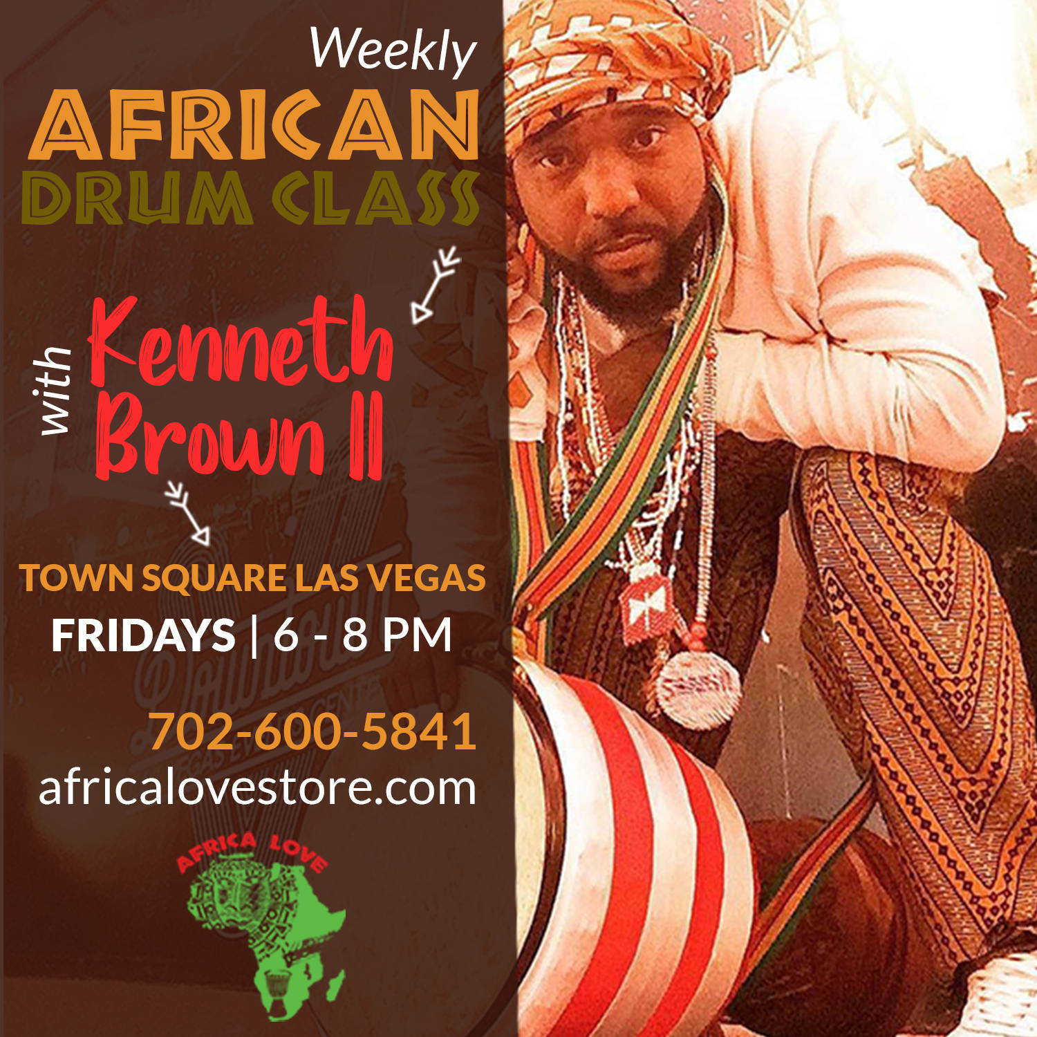 Weekly Drum Class at Africa Love