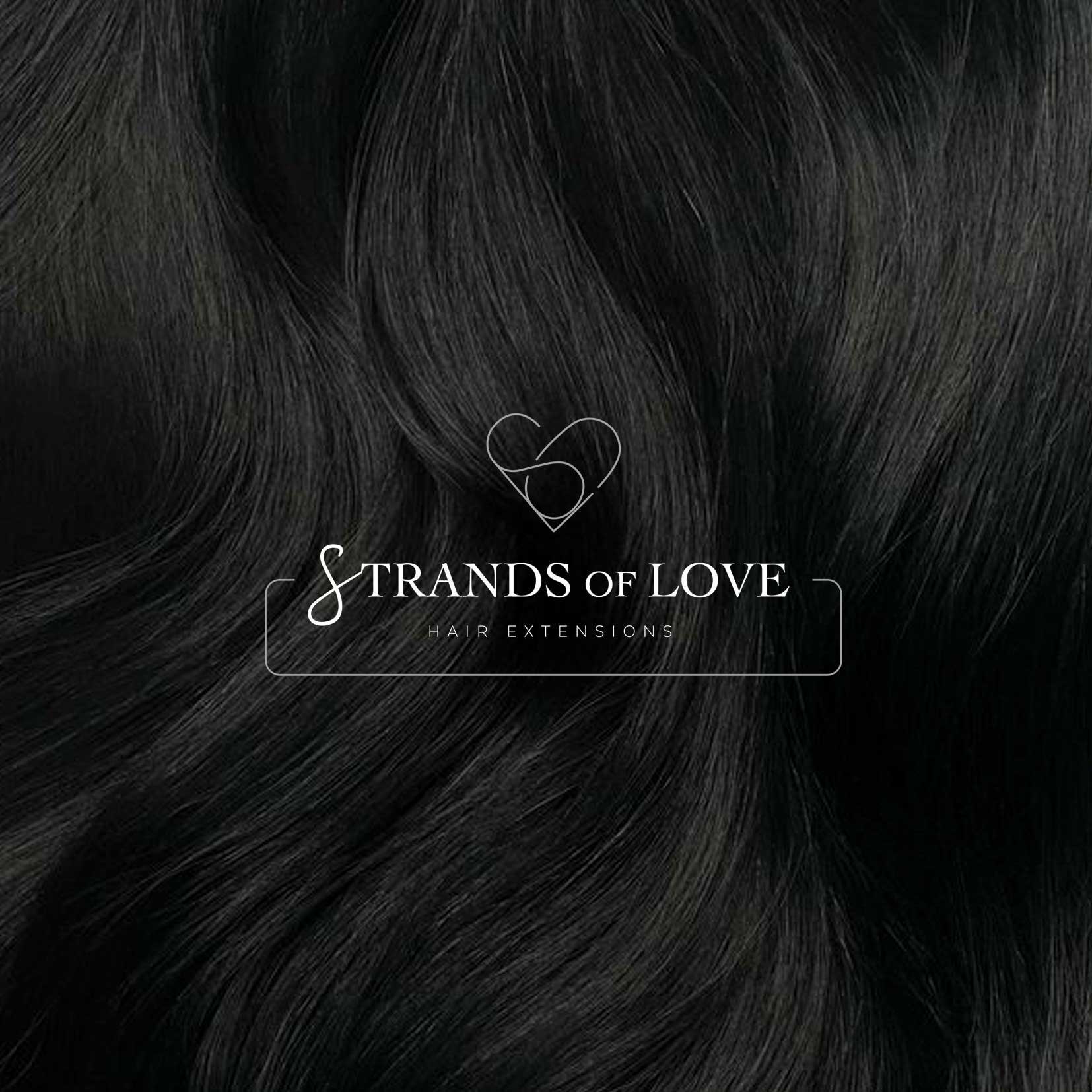 Strands Of Love Hair Extensions Colour Soft Black Chestnut Highlight