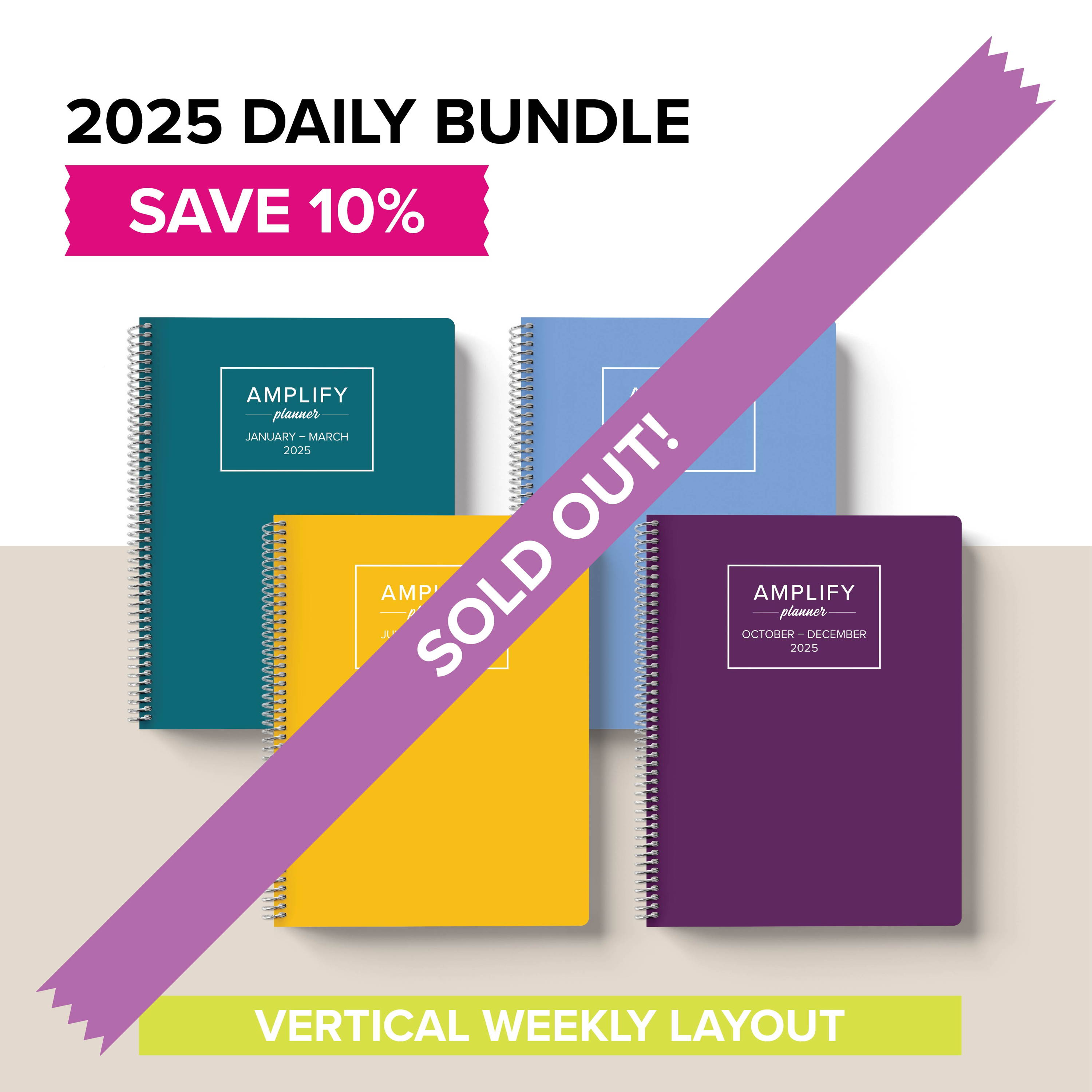 daily amplify planners bundle in the vertical weekly layout 