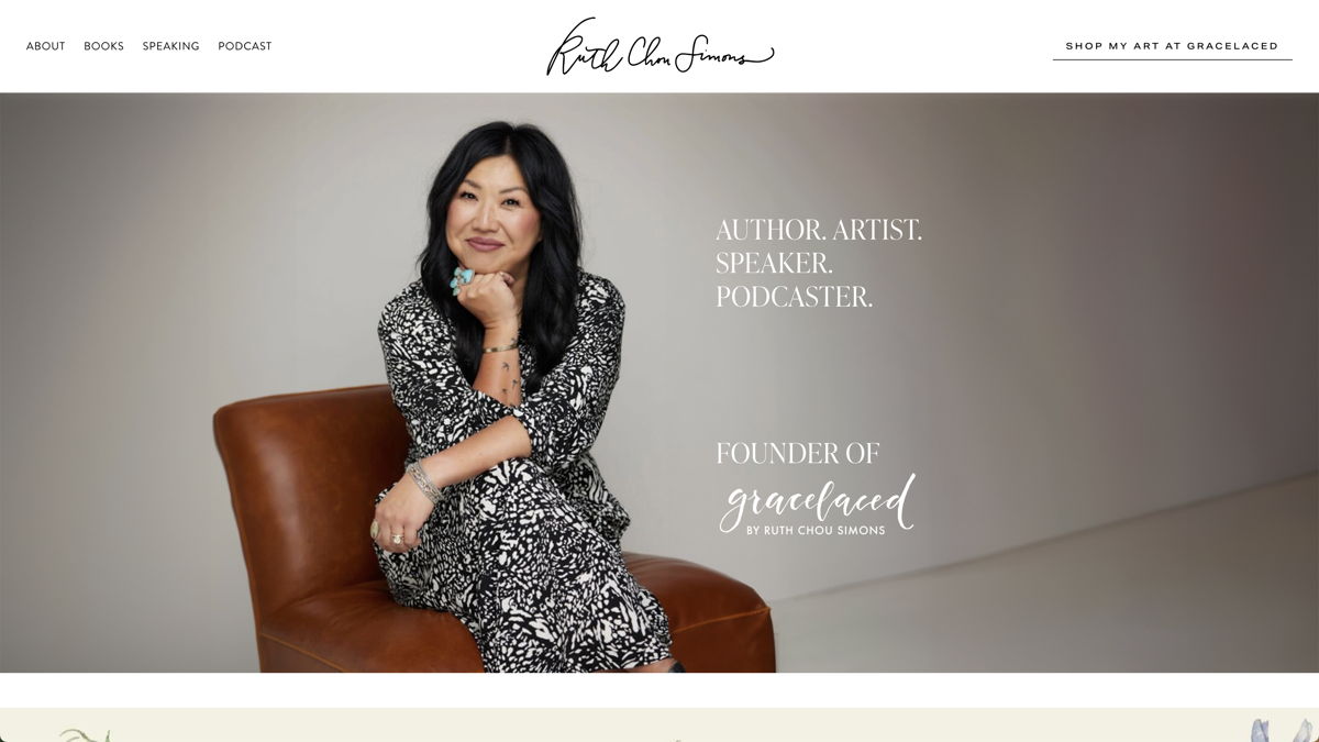 Screenshot of Ruth Chou Simons, from the author websites collection.