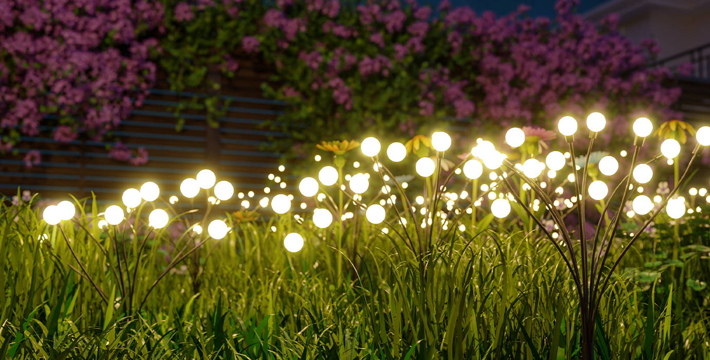 solar powered mini led firefly lights for garden