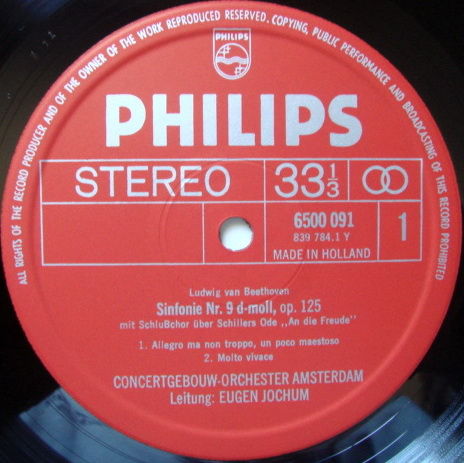 Philips / JOCHUM, - Beethoven Symphony No.9 Chorale,  N...