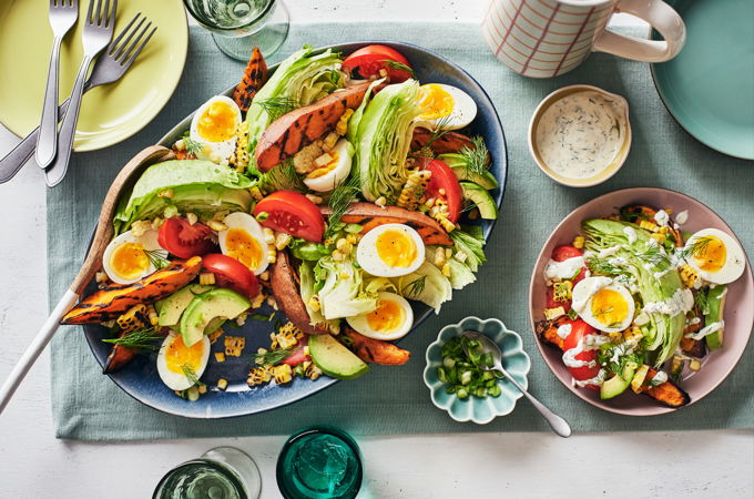 Salade aux oeufs, vinaigrette crémeuse à l’aneth