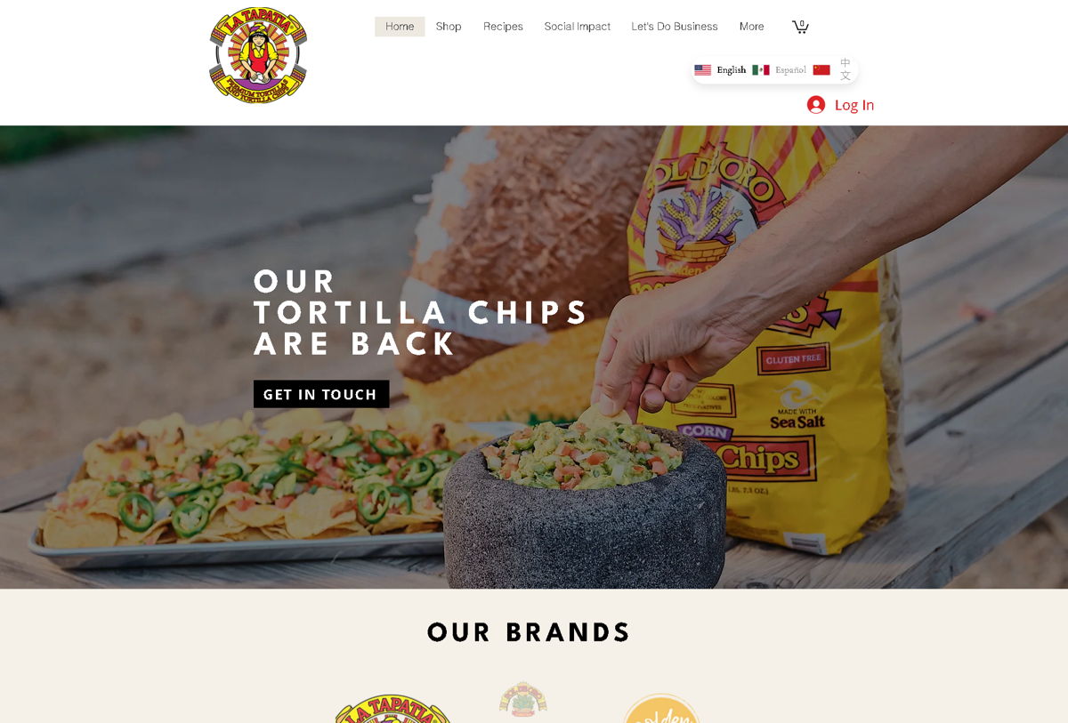 Screenshot of La Tapatia, from the yellow websites collection.