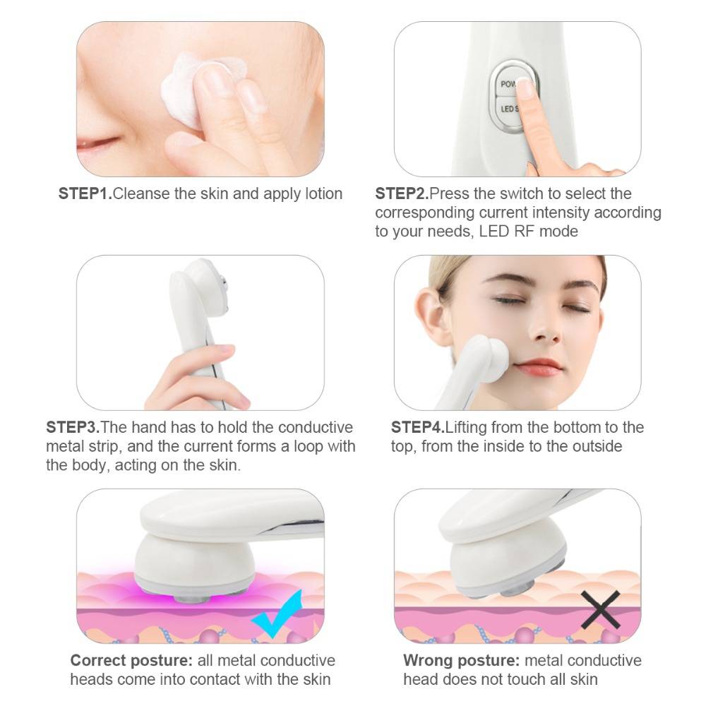 Step-wise guidance for 5-in-1 skin tightening Device