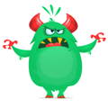 angry, growling green monster
