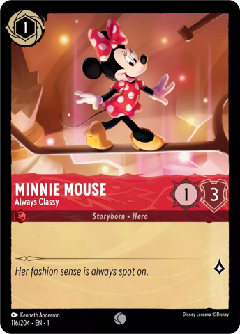 Minnie Mouse card from Disney's Lorcana: The First Chapter.