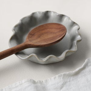 French Grey Ruffle Spoon Rest