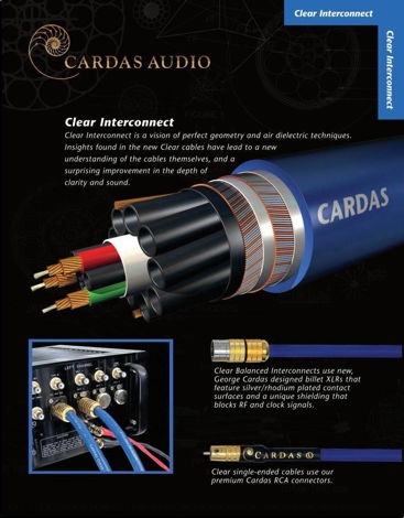CARDAS AUDIO CLEAR INTERCONNECTS -- 0.5M -- XLR -- EXCE...