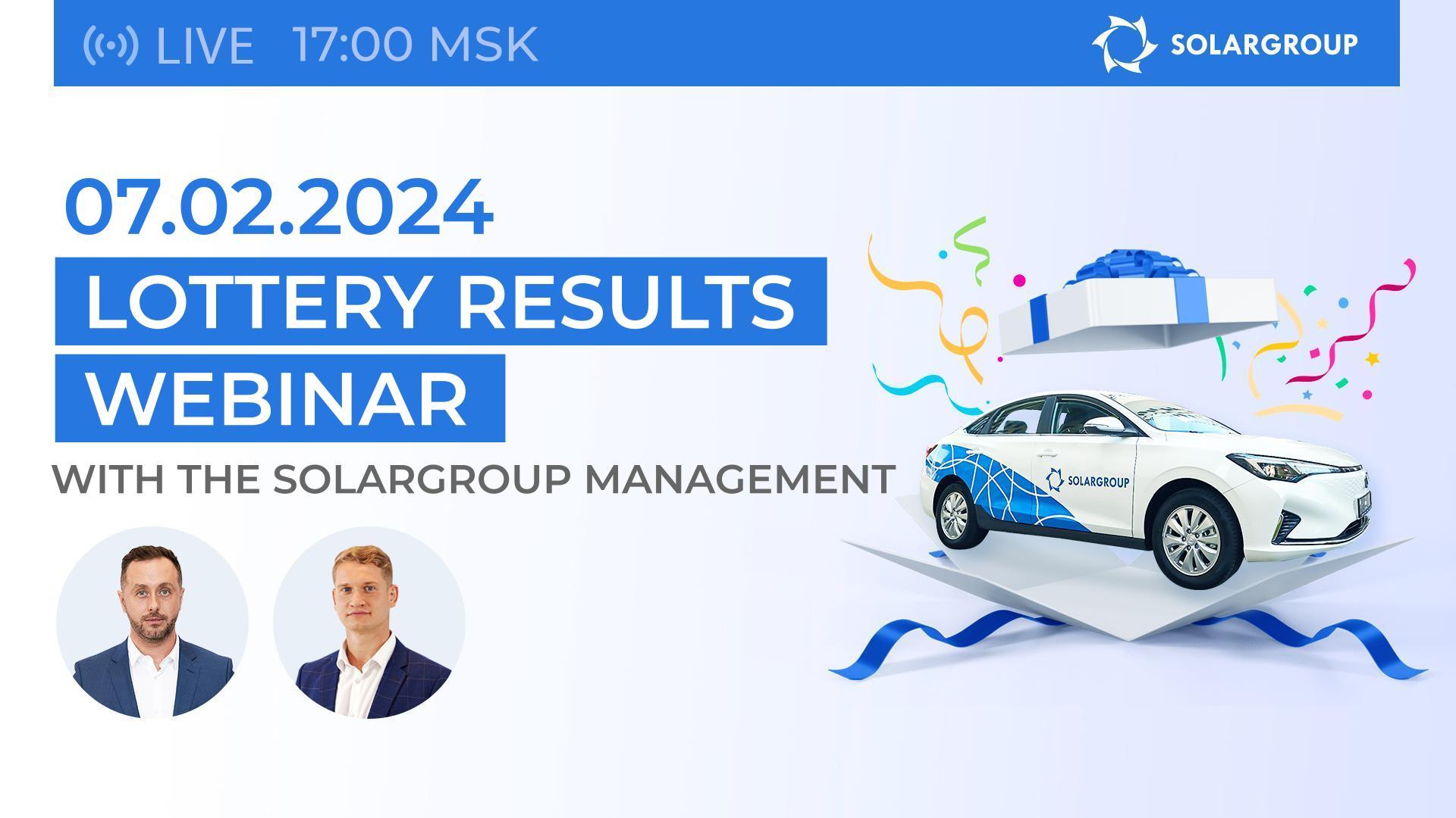 Lottery results in a live broadcast with the top officials