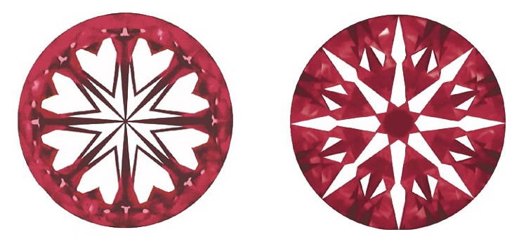 Hearts and arrows cut diamond
