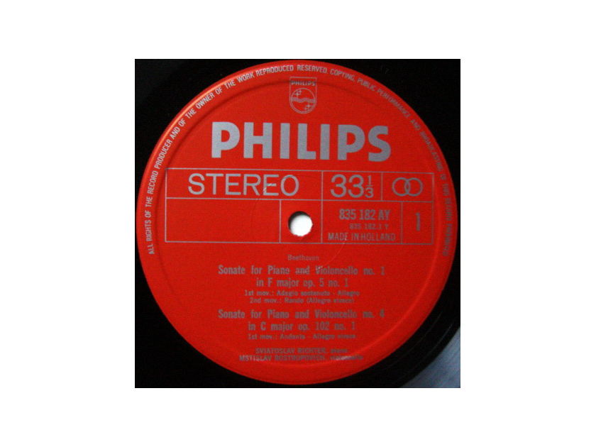 Philips / ROSTROPOVICH-RICHETER, - Beethoven Complete Cello Sonatas, MINT, 2LP Box Set!