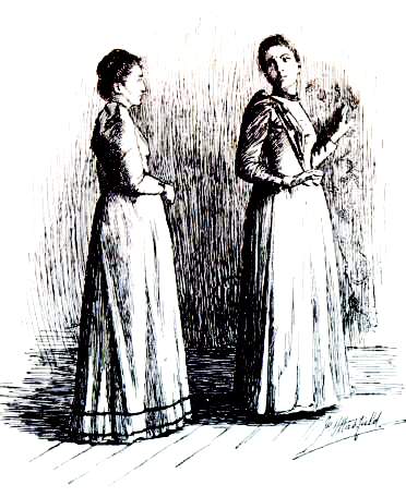 illustration of two women talking