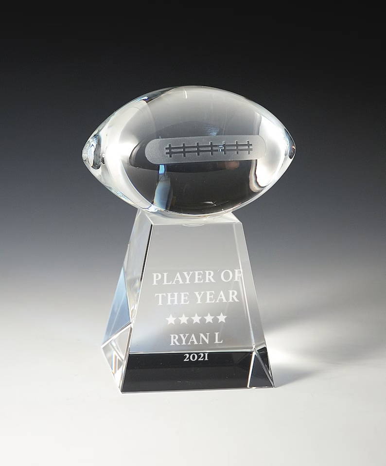 Laser engraved Football Trophy 006