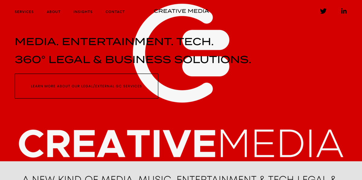 Screenshot of Creative Media, from the advisor websites collection.