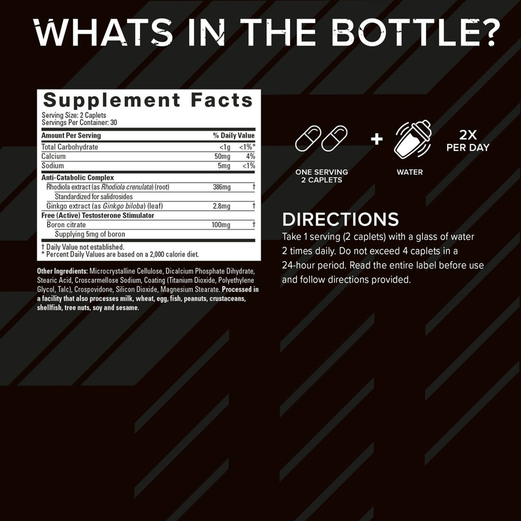 Supplement Facts: Testosterone Booster - 60 caplets