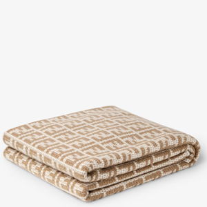 FF Blanket - Beige cashmere throw | Fendi