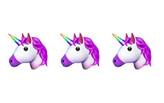 3 unicorn emojis