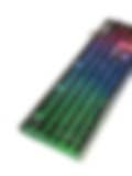 Black keyboard with rainbow LED backlight on a white background