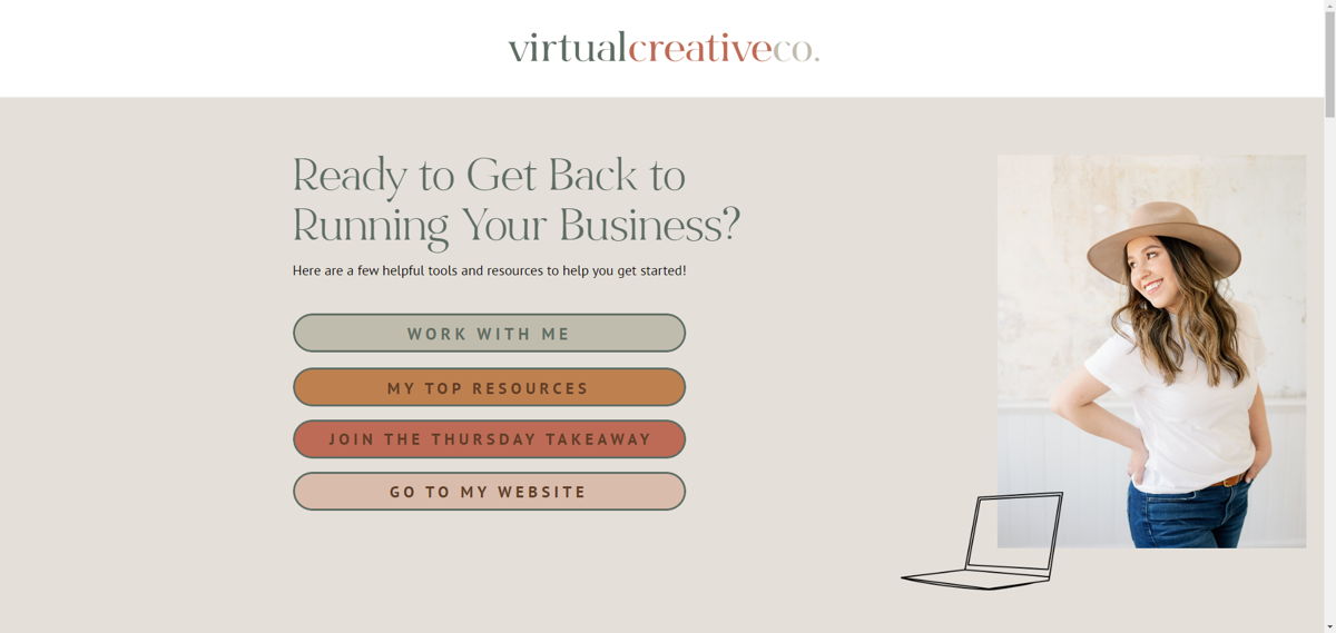 Screenshot of Virtual Creative Co, from the brown websites collection.