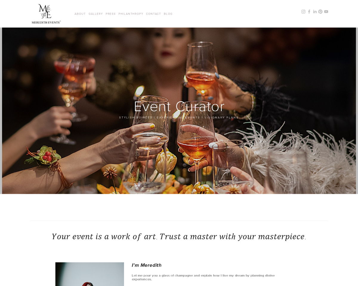 Screenshot of Meredith Events, from the white websites collection.