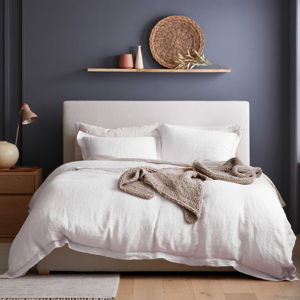 European Linen Double Flange Duvet Cover Set