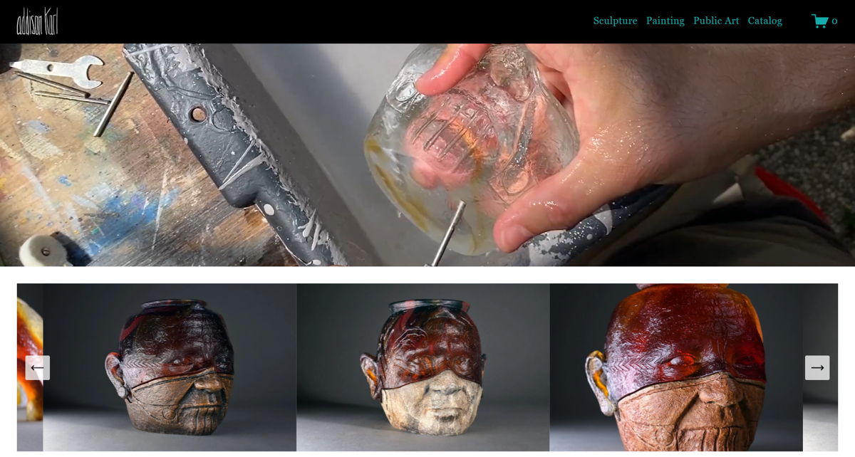 Screenshot of Addison Karl, from the sculptor portfolios collection.