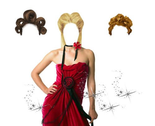 PSD исходник для монтажа в Фотошоп - женские прически