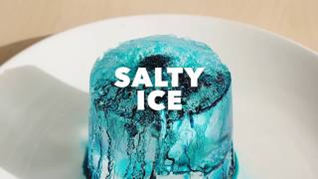 Ice melting with food coloring