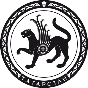 Черно-белый (монохромный) герб Республики Татарстан в векторном формате