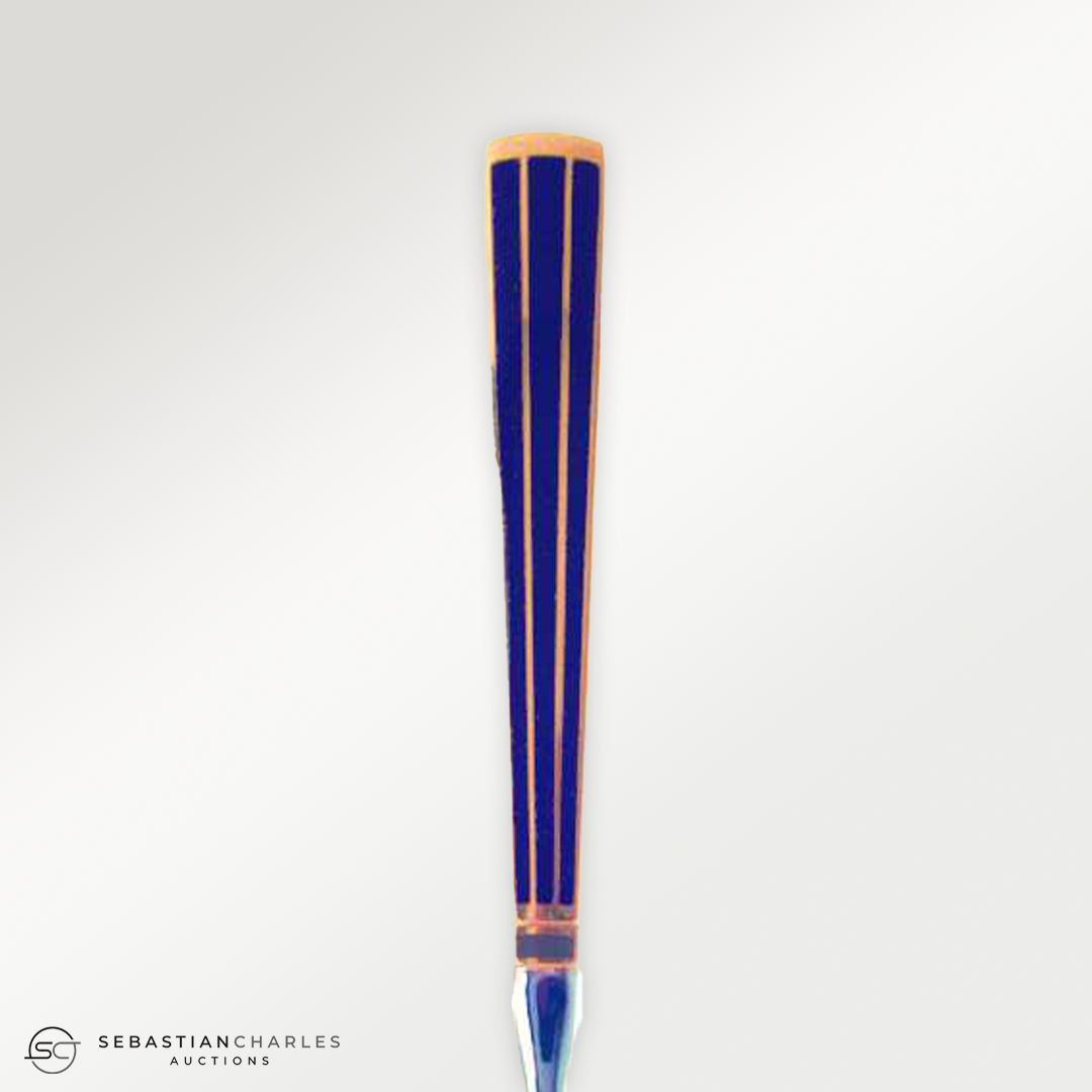 Stieff Cloisonne Embassy Stainless-Cobalt-Gold hallmark, KISCLECBGO