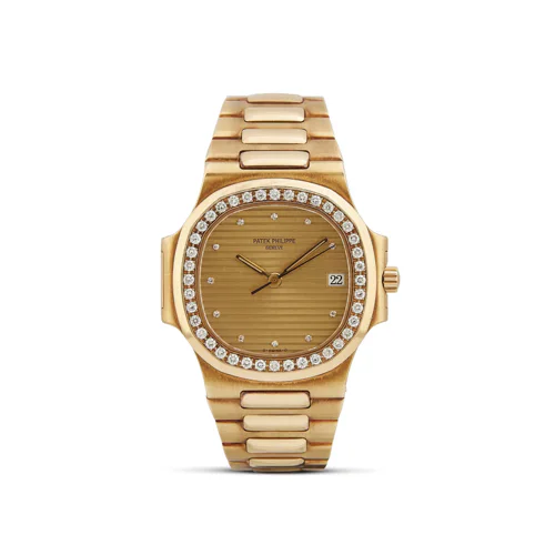 Patek Philippe Nautilus Yellow Gold Diamonds Bezel