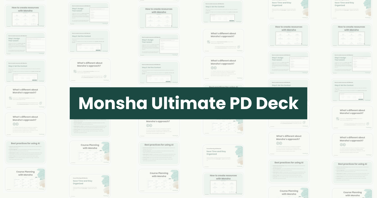 Monsha Professional Development Deck for Teachers