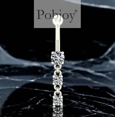 Shop dangly lab made diamond belly rings - Pobjoy Diamonds