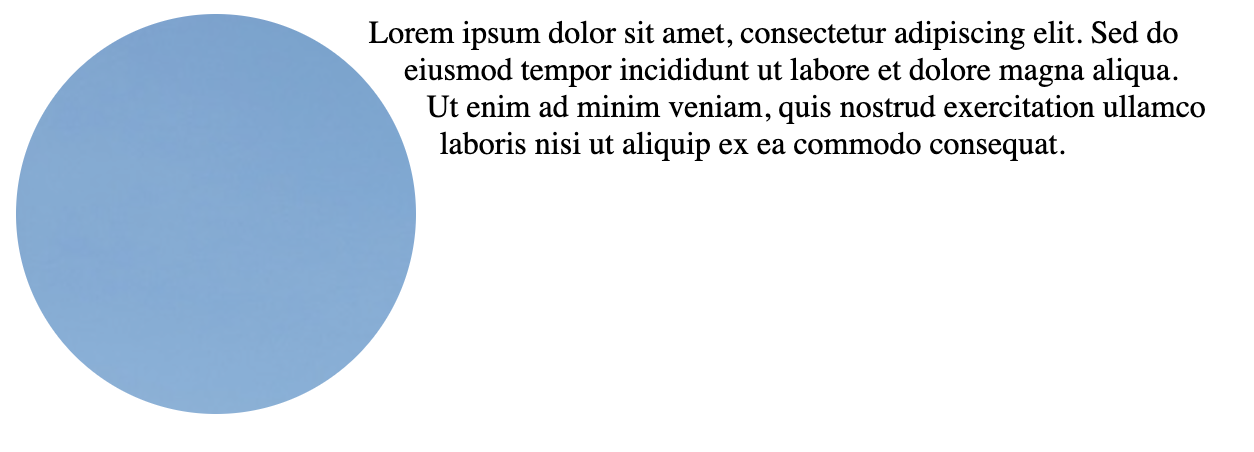 Text wrapping around a circular cropped image