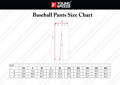 baseball pants size chart